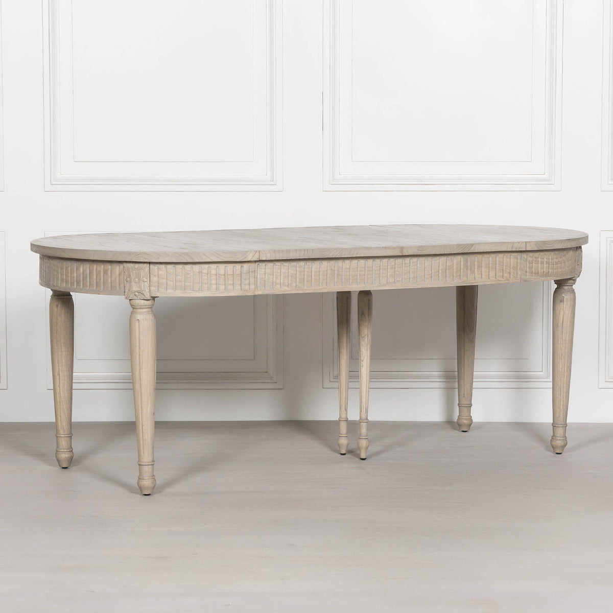 White Cedar Extendable Dining Table 100cm to 199cm Rustic Carved Detail Dining table CasaFenix