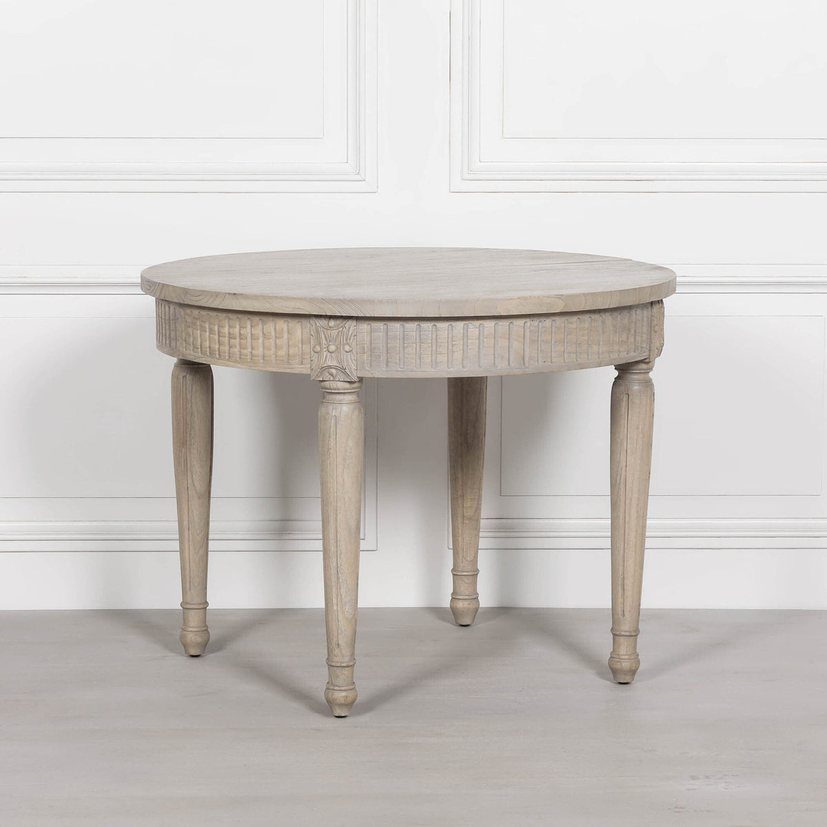 White Cedar Extendable Dining Table 100cm to 199cm Rustic Carved Detail Dining table CasaFenix