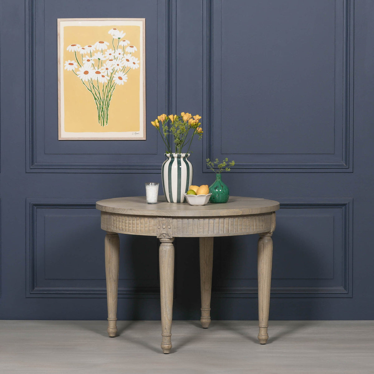White Cedar Extendable Dining Table 100cm to 199cm Rustic Carved Detail Dining table CasaFenix