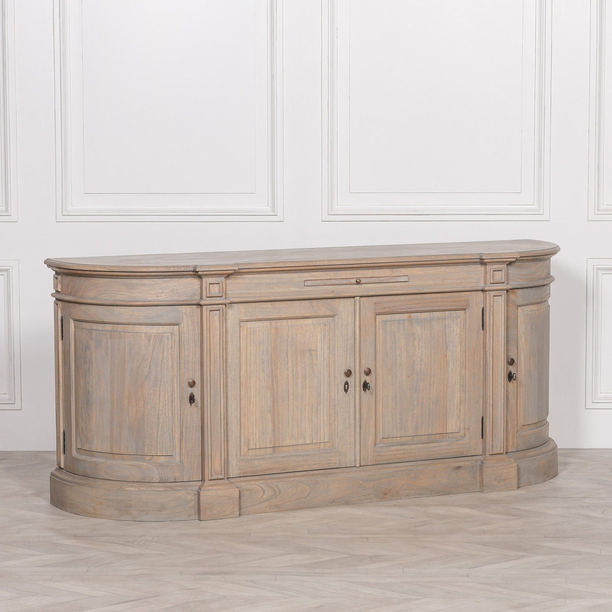 White Cedar French-Style Buffet Sideboard 195.5cm Rustic Carved Detail Buffets & Sideboards CasaFenix