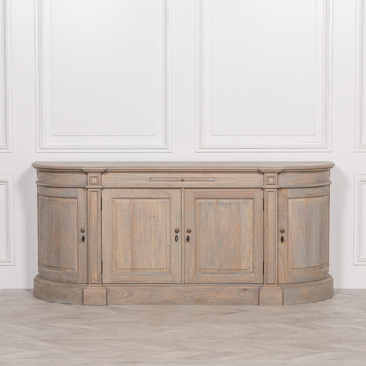White Cedar French-Style Buffet Sideboard 195.5cm Rustic Carved Detail Buffets & Sideboards CasaFenix
