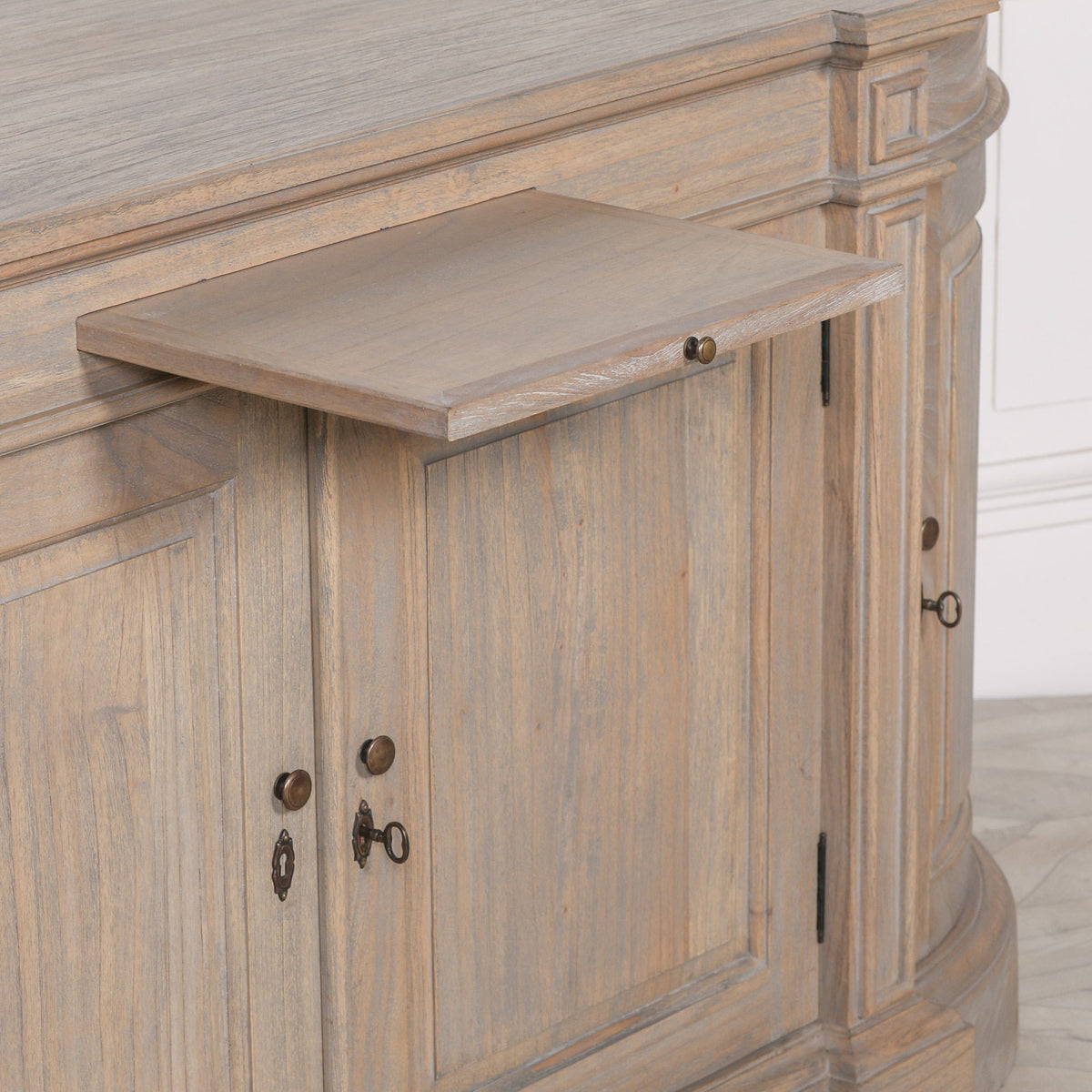 White Cedar French-Style Buffet Sideboard 195.5cm Rustic Carved Detail Buffets & Sideboards CasaFenix