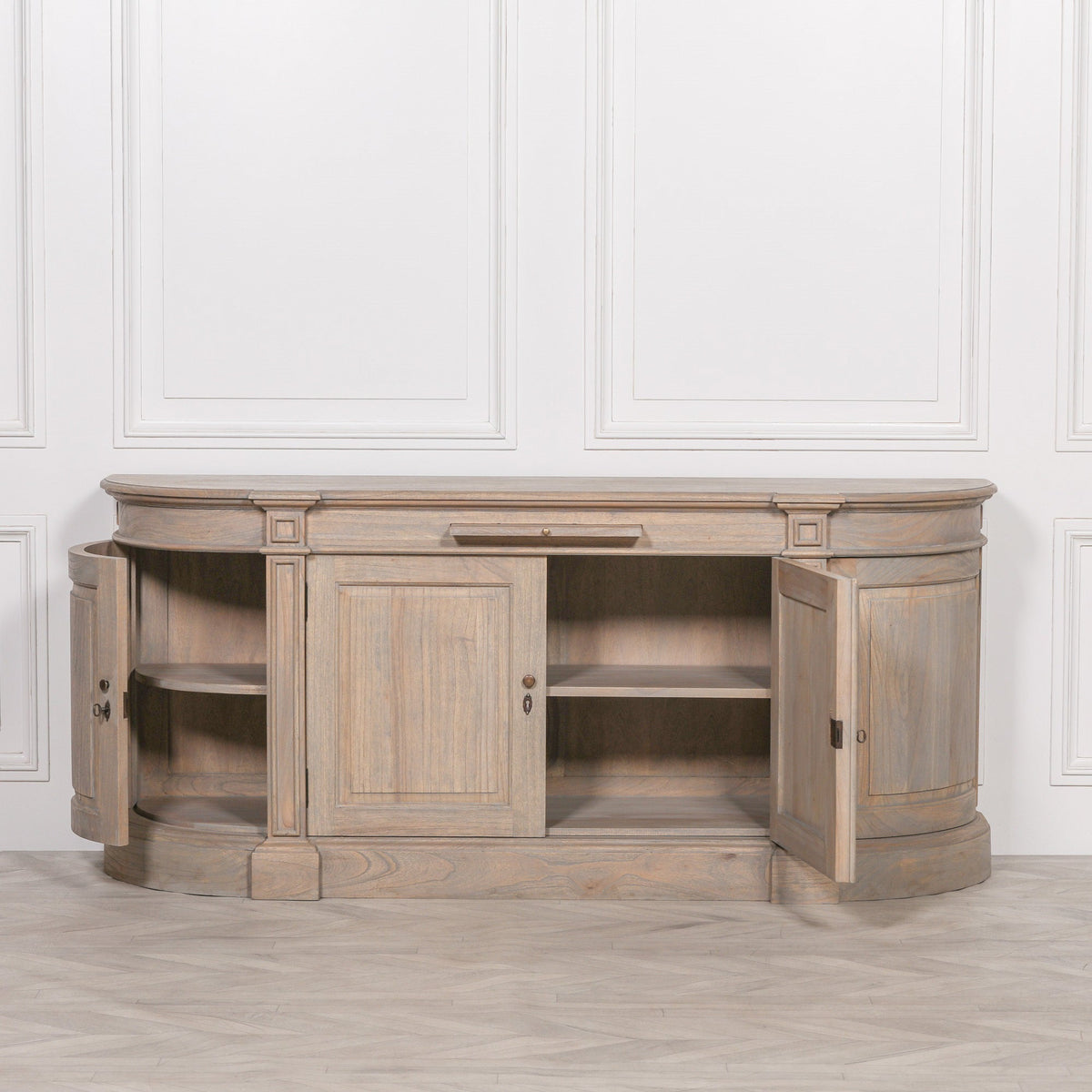 White Cedar French-Style Buffet Sideboard 195.5cm Rustic Carved Detail Buffets & Sideboards CasaFenix
