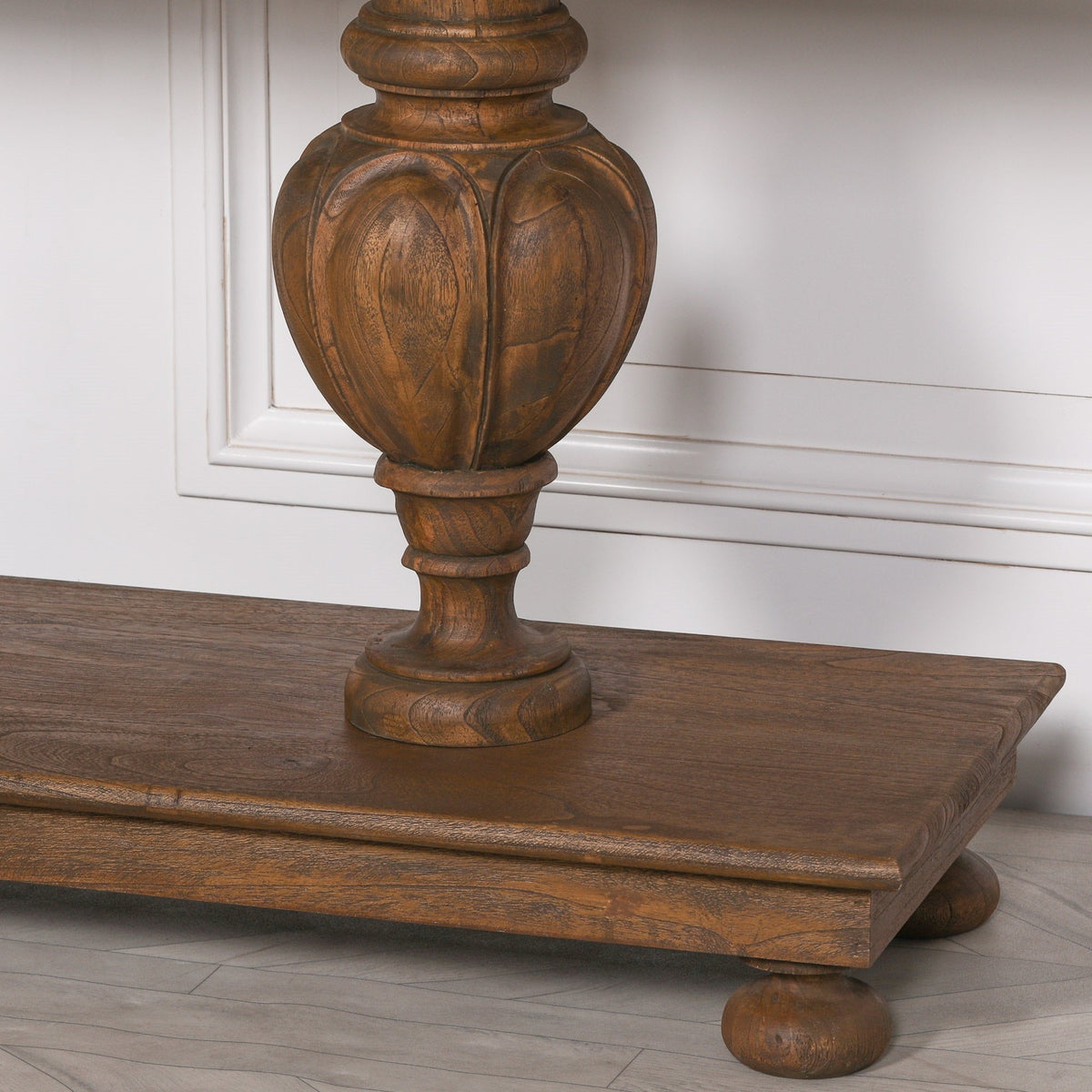 White Cedar Console Table with Carved Column Legs and Beaded Edge 180cm Console table CasaFenix