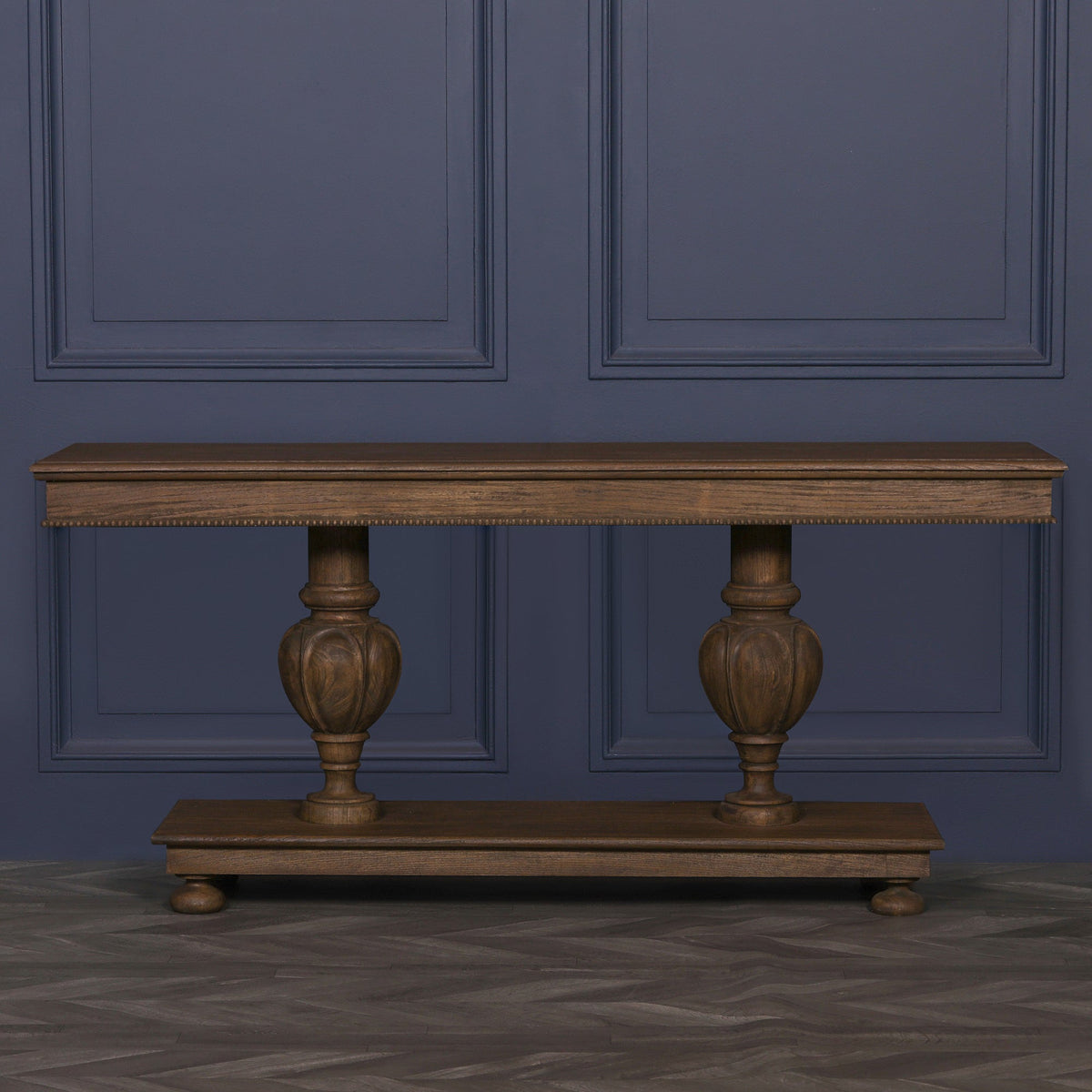 White Cedar Console Table with Carved Column Legs and Beaded Edge 180cm Console table CasaFenix