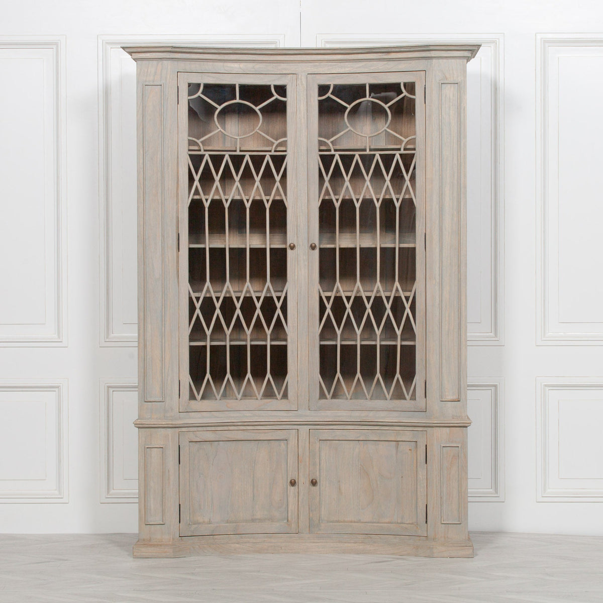 Concave Wooden Display Cabinet Display Cabinet CasaFenix