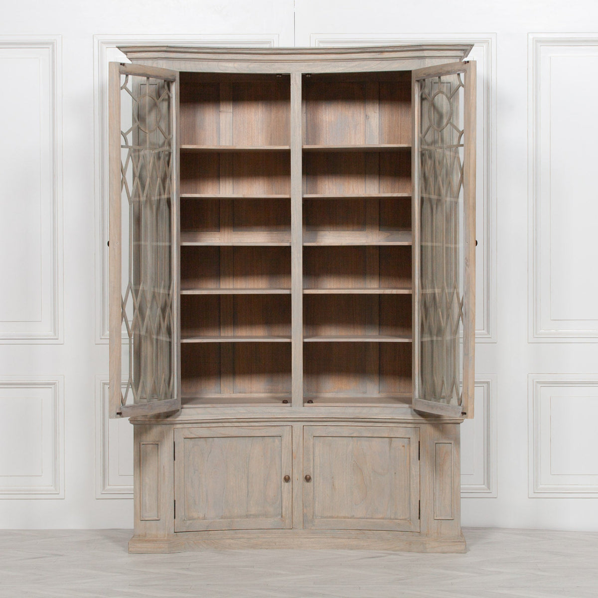 Concave Wooden Display Cabinet Display Cabinet CasaFenix