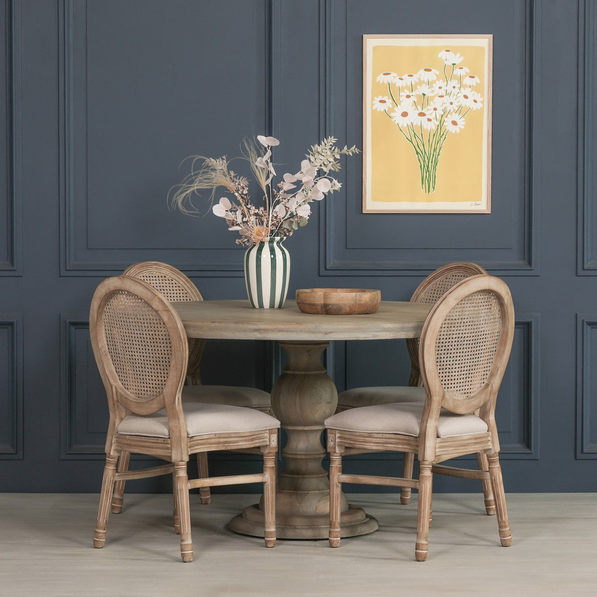 Rustic Wooden Round Dining Table 147cm Dining table CasaFenix