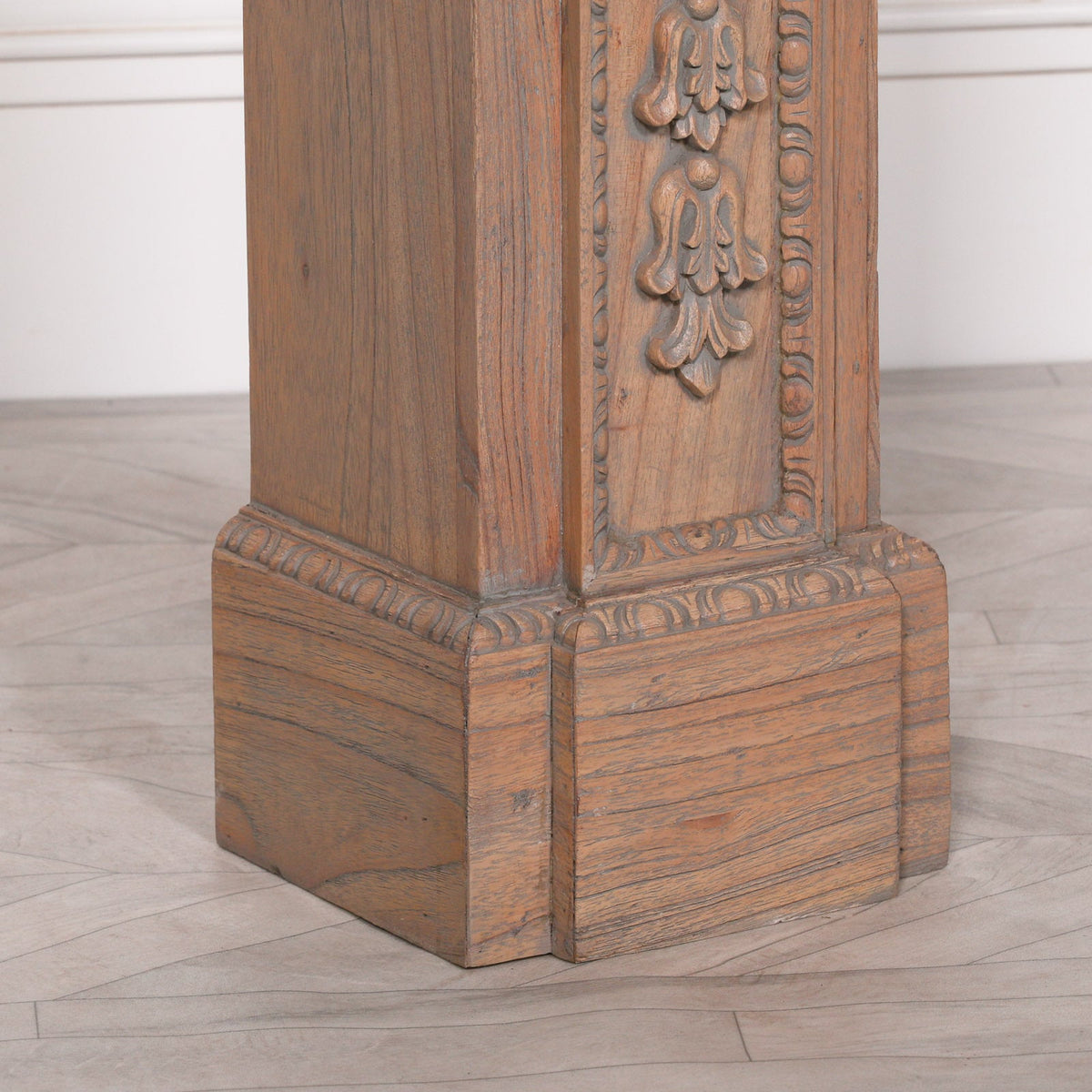 Hand-Carved White Cedar Fire Surround | Rustic Aged Finish Fire surround CasaFenix