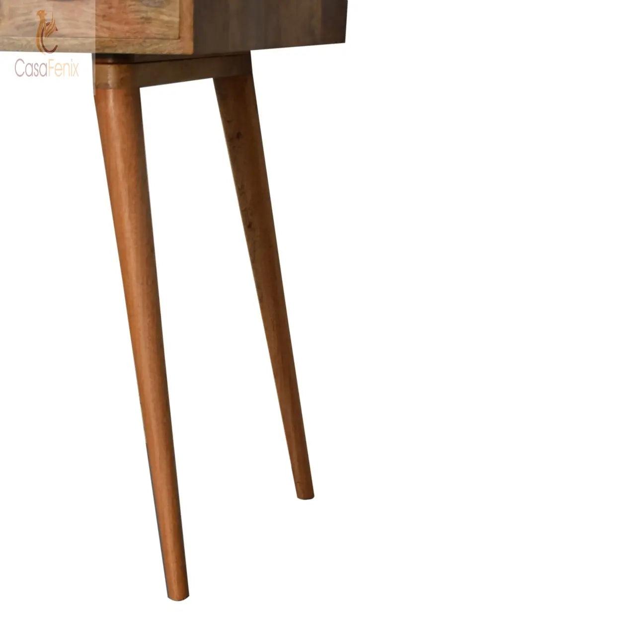 Writing Desk with Open Slot and Cable Access  UK electric and USB sockets 1 Drawer Solid Mango Wood - CasaFenix