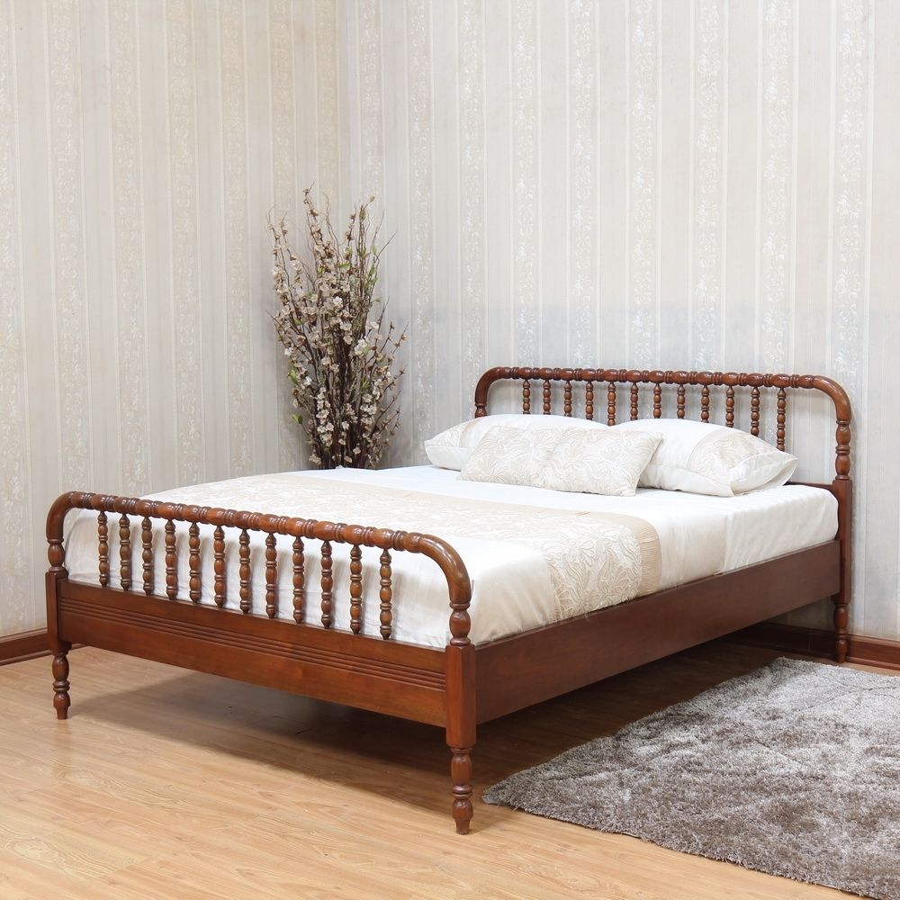 Carved Curve & Ball Solid Mahogany Bed. Farrow & Ball colour match of your choice. Beds & Bed Frames CasaFenix