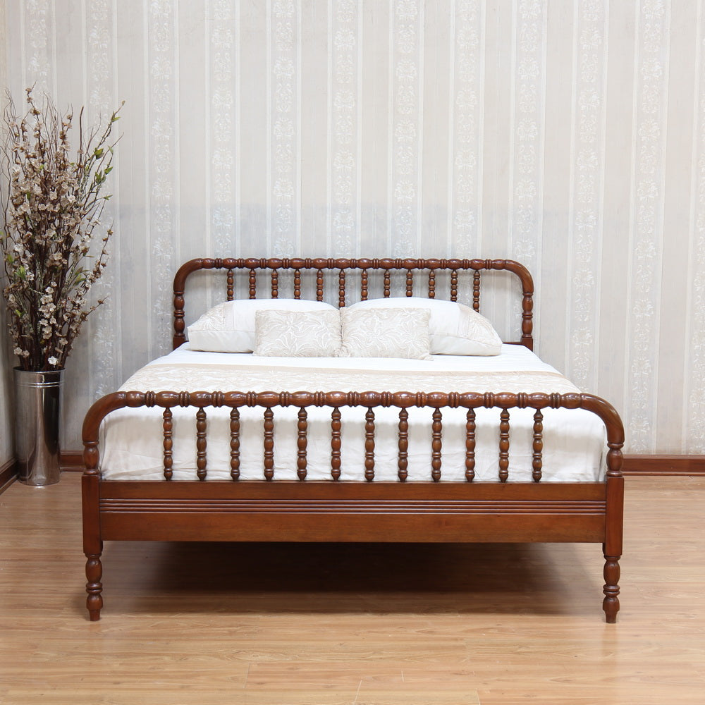 Carved Curve & Ball Solid Mahogany Bed. Farrow & Ball colour match of your choice. Beds & Bed Frames CasaFenix