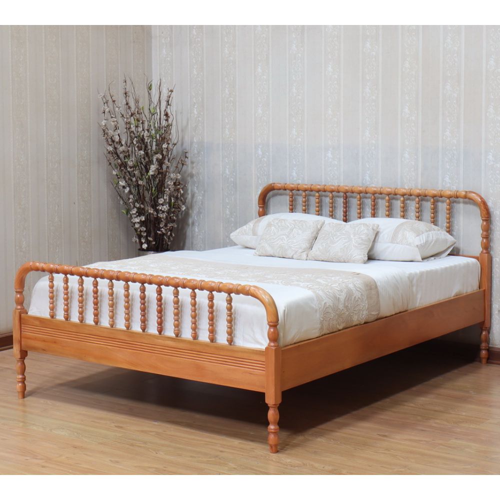 Carved Curve & Ball Solid Mahogany Bed. Farrow & Ball colour match of your choice. Beds & Bed Frames CasaFenix