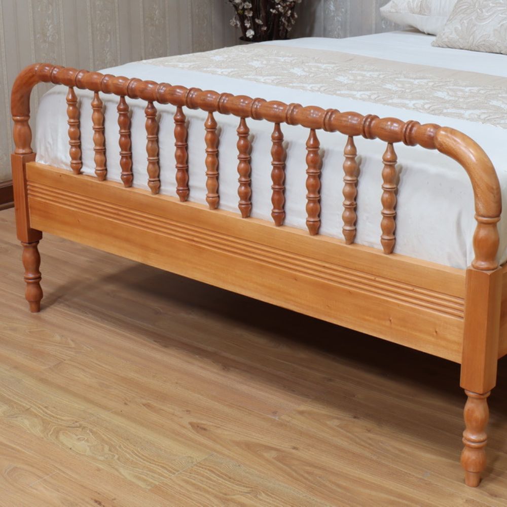 Carved Curve & Ball Solid Mahogany Bed. Farrow & Ball colour match of your choice. Beds & Bed Frames CasaFenix