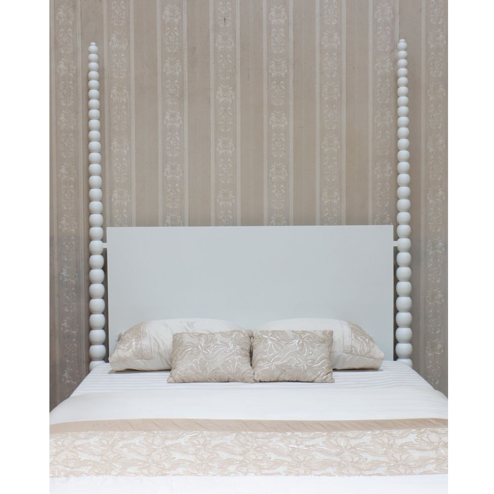 Carved Curve & Ball Solid Mahogany Four Post Bed. Farrow & Ball colour match of your choice Beds & Bed Frames CasaFenix