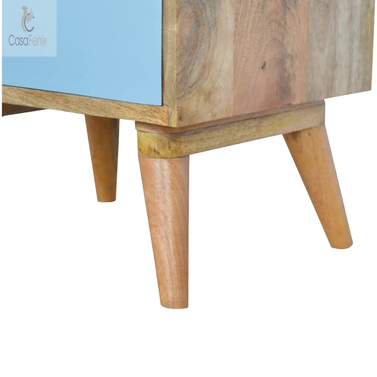 Blue and White Open Gradient 3 Drawer Bedside Chest - CasaFenix