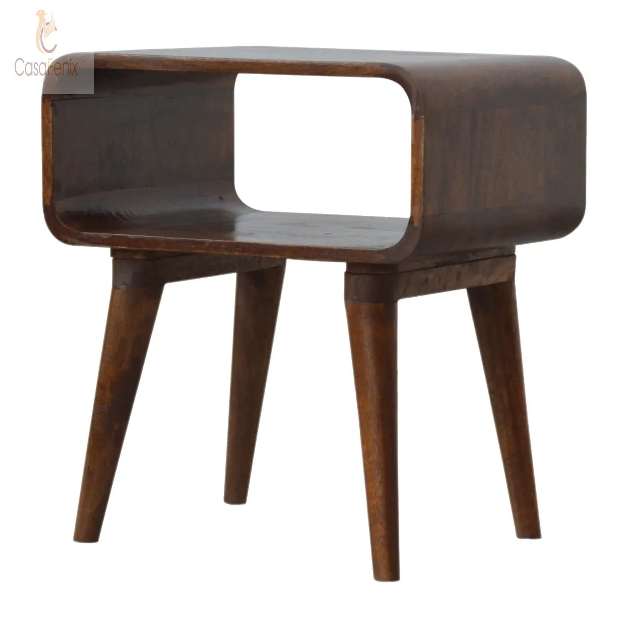 Curved Open Chestnut Bedside Table Solid Wood Bedside table / chest CasaFenix