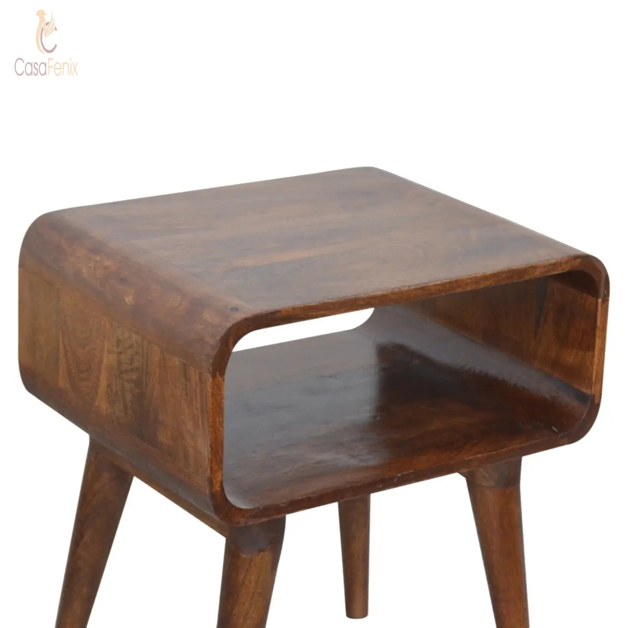 Curved Open Chestnut Bedside Table Solid Wood Bedside table / chest CasaFenix