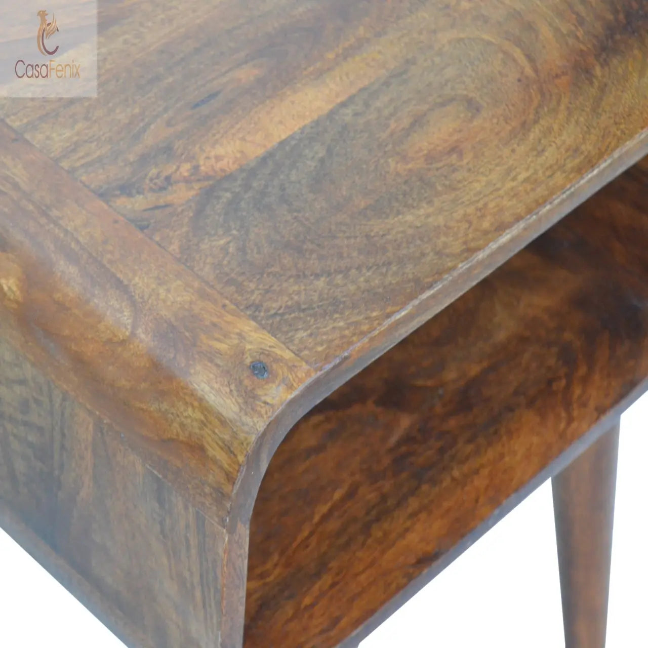 Curved Open Chestnut Bedside Table Solid Wood Bedside table / chest CasaFenix