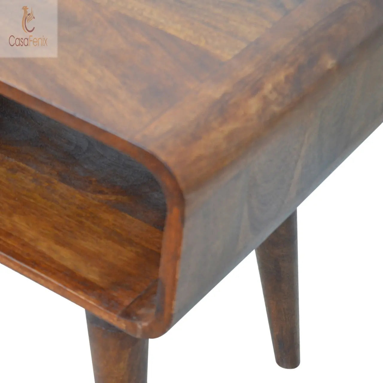 Curved Open Chestnut Bedside Table Solid Wood Bedside table / chest CasaFenix