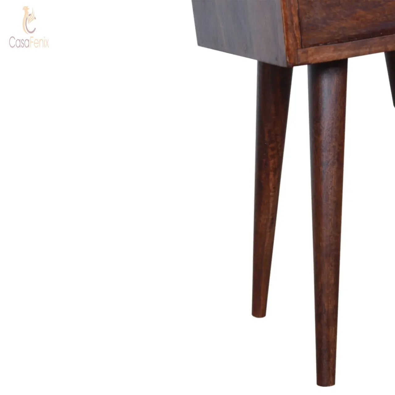 Small Cherry Finish Bedside Table 1 Drawer Solid Wood Chest - CasaFenix