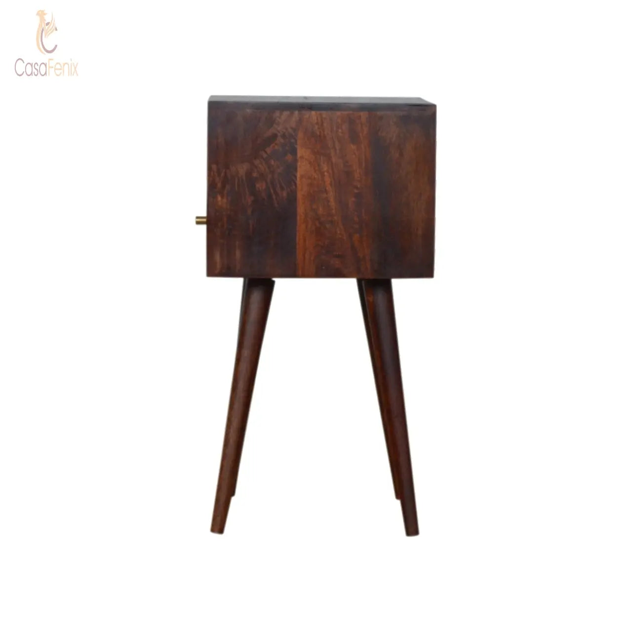 Small Cherry Finish Bedside Table 1 Drawer Solid Wood Chest - CasaFenix