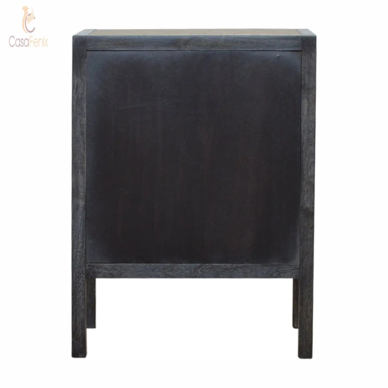 Faux Leather Black Ash Bedside Table / Chest - CasaFenix