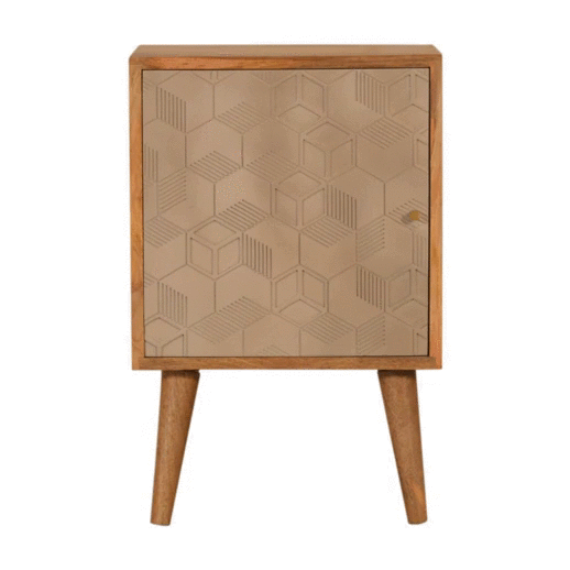 Acadia Bedside 1 Door Cupboard 100% solid mango wood - CasaFenix