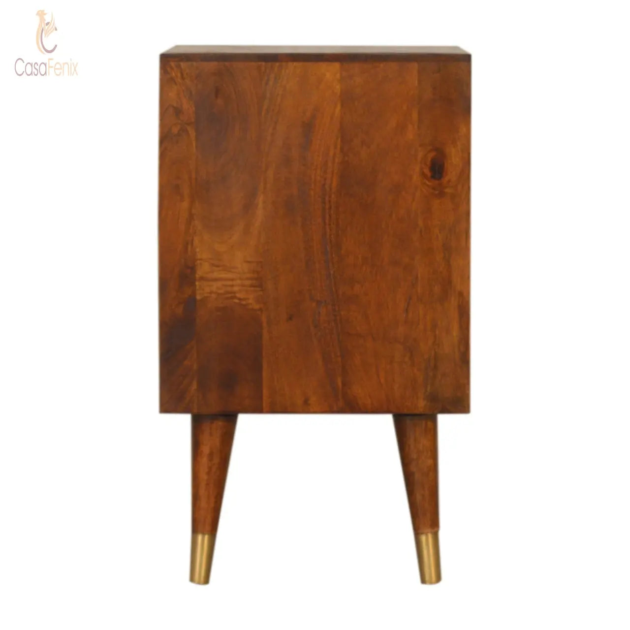Manila Gold 2 Drawer Metal Front Bedside Nordic Design - CasaFenix