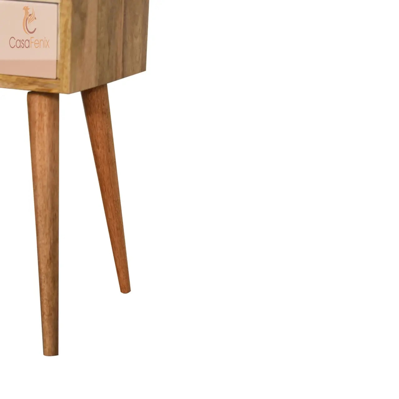 Blush Hand Painted Small Bedside Chest in a Nordic Design Solid Mango Wood - CasaFenix