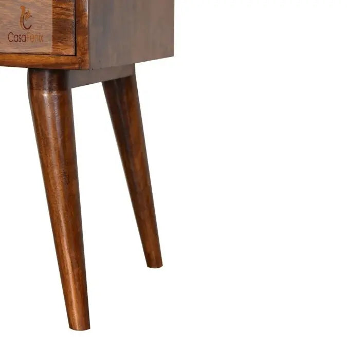 Modern Chestnut Solid Wood Bedside Table 1 Drawer Chest Solid mango Wood - CasaFenix