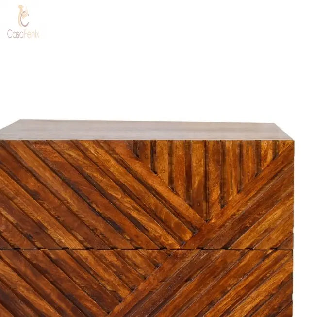 Lille 2 Drawer Bedside 2 Drawer Chest Solid Mango Wood - CasaFenix