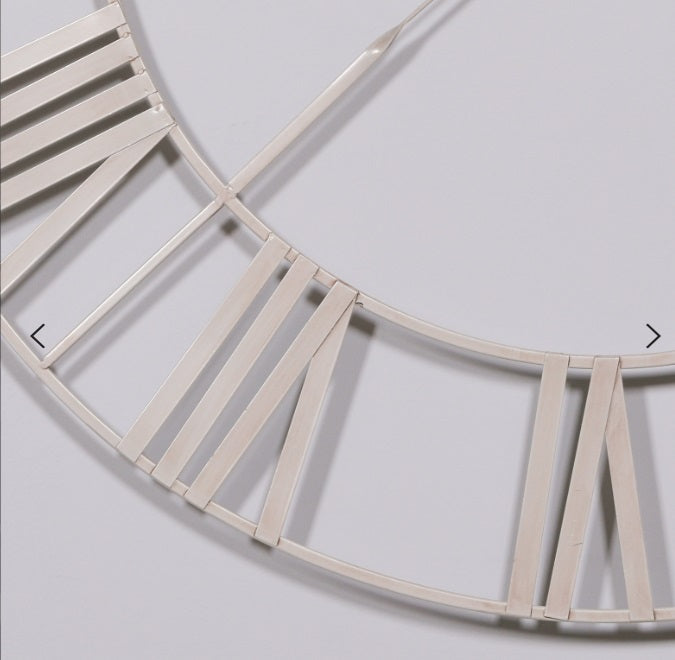 Extra Large Vintage Cream Wall Clock with Twist Metal Frame — 110cm clock CasaFenix