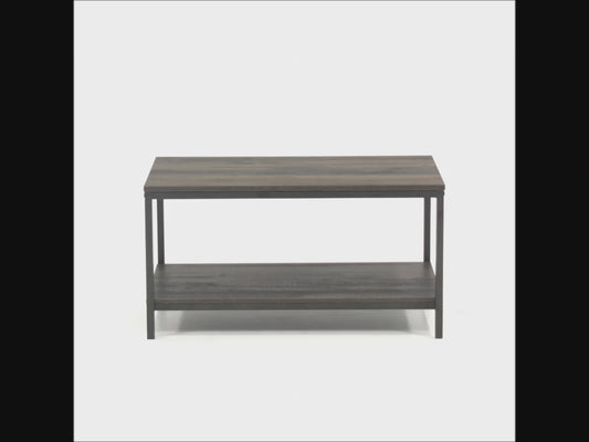 INDUSTRIAL STYLE COFFEE TABLE SMOKED OAK