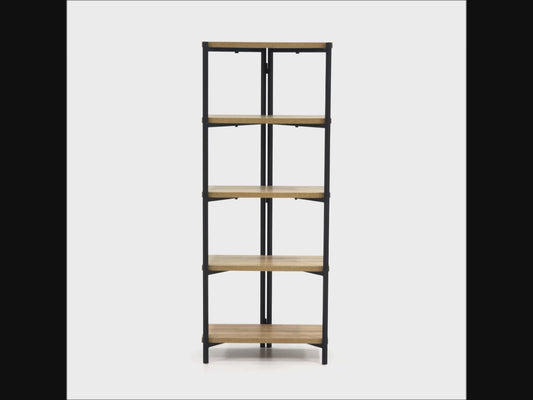 INDUSTRIAL STYLE CHUNKY 4 SHELF BOOKCASE