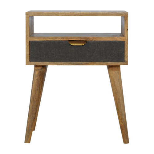 Grey Tweed Bedside with Open Slot Bedside table / chest CasaFenix