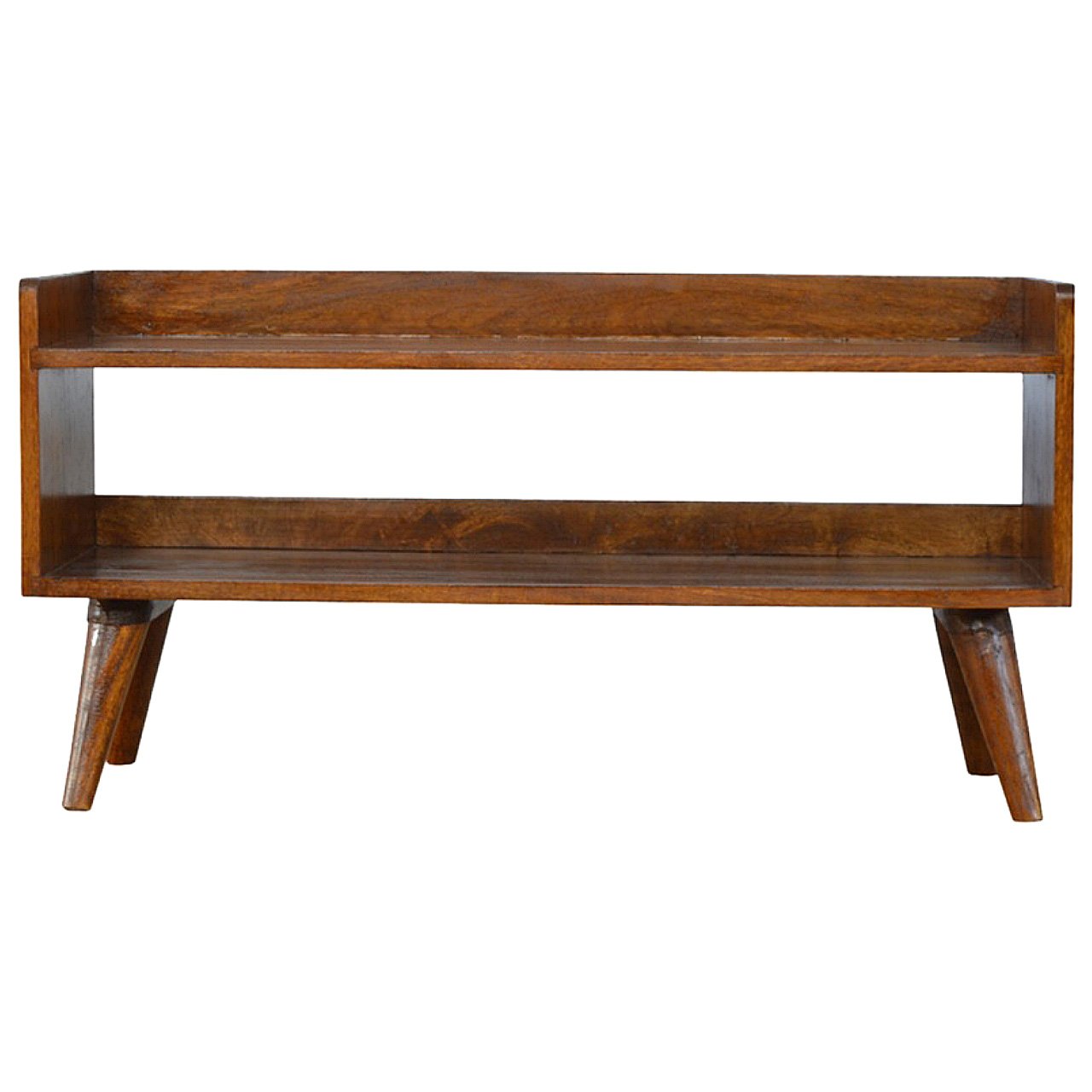 Chestnut Nordic Storage Bench Shoe Rack CasaFenix