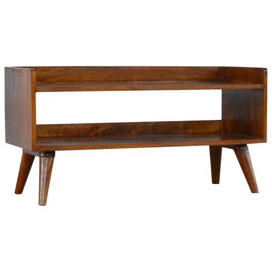 Chestnut Nordic Storage Bench Shoe Rack CasaFenix
