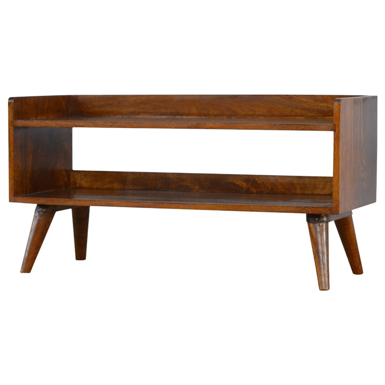 Chestnut Nordic Storage Bench Shoe Rack CasaFenix