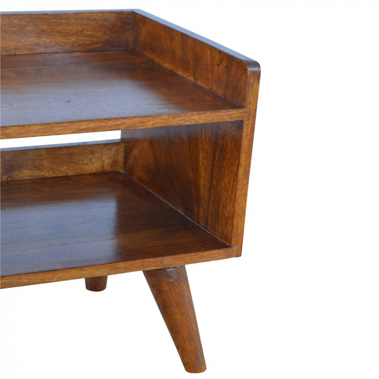 Chestnut Nordic Storage Bench Shoe Rack CasaFenix