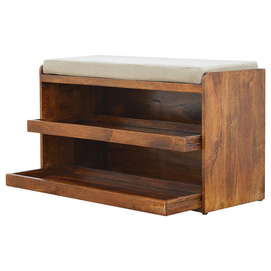 Mud Linen Pull out Shoe Bench Shoe Rack CasaFenix