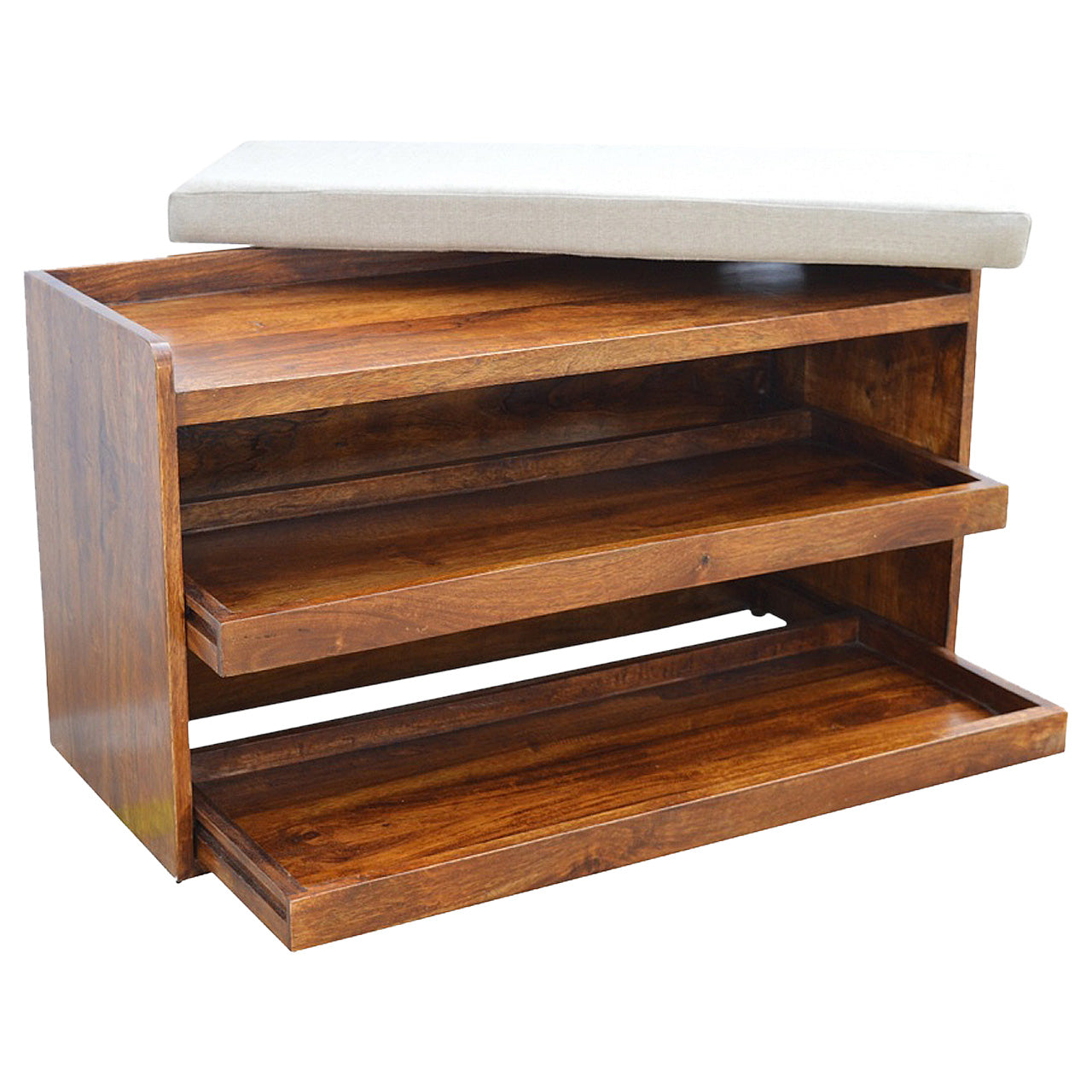 Mud Linen Pull out Shoe Bench Shoe Rack CasaFenix