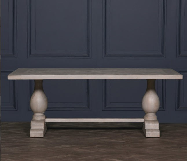 Blanche Mango Wood Rectangular Dining Table with Twin Pedestal Base 210cm Dining table CasaFenix