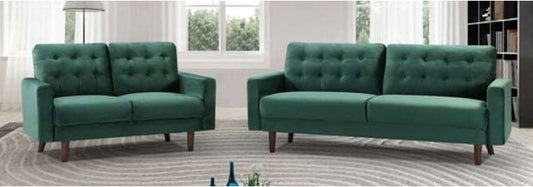 Self Assembly Velvet Suite. Sofa Available in Blue, Green, or Grey. * - CasaFenix