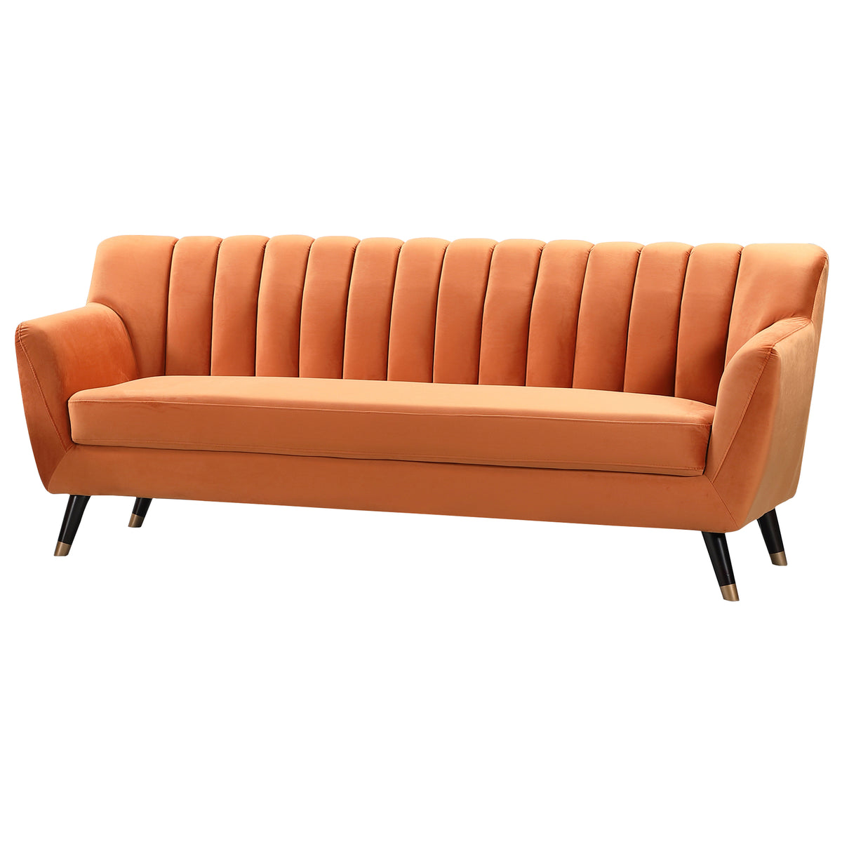 Velvet Fabric Sofa Available in Blue, Green, Grey, Teal, or Orange - CasaFenix