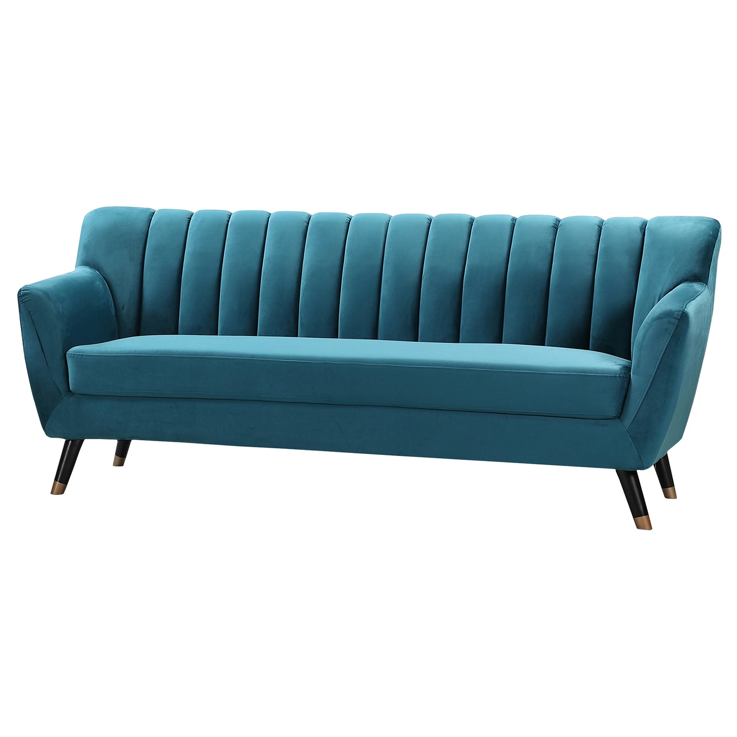 Velvet Fabric Sofa Available in Blue, Green, Grey, Teal, or Orange - CasaFenix