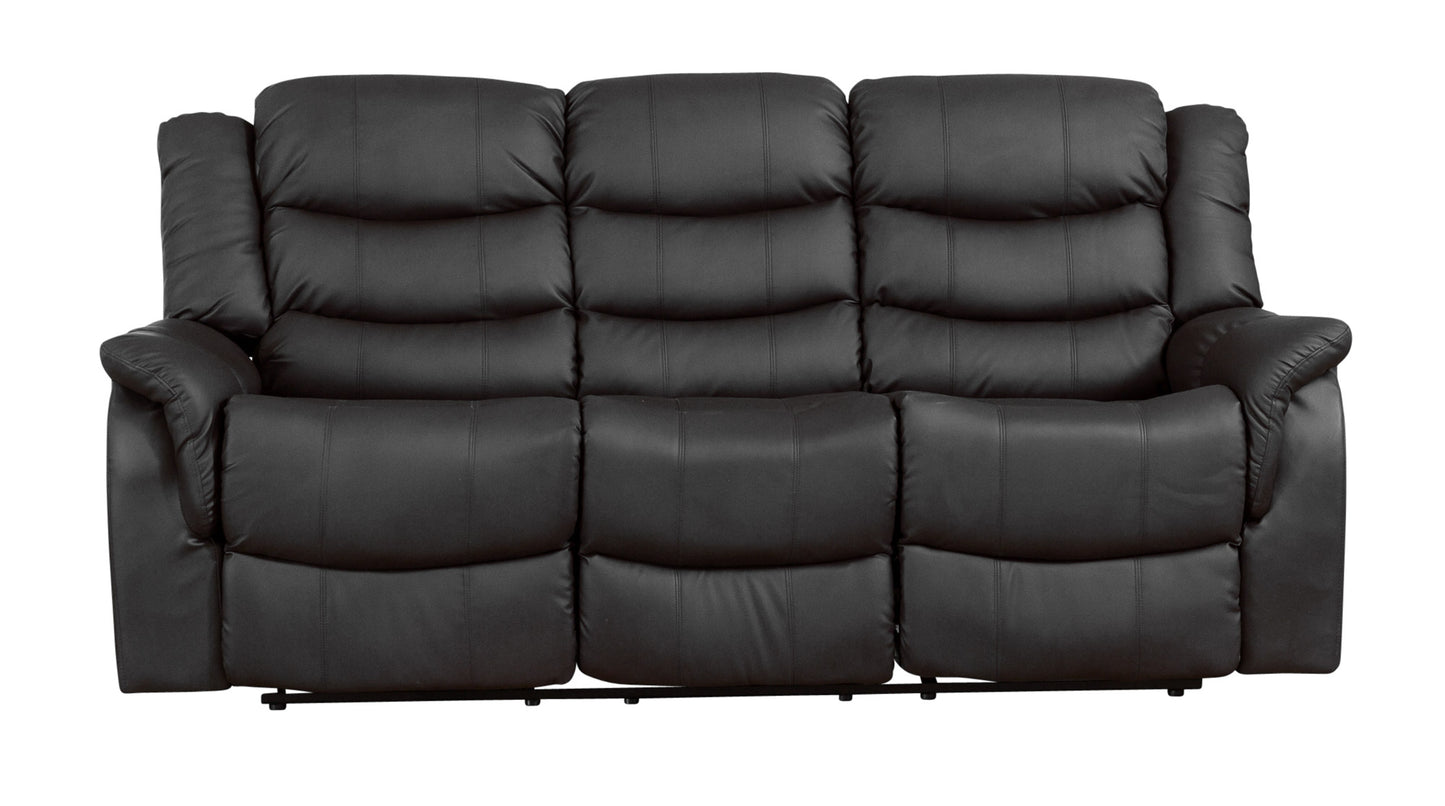 Mid Size Commercial Grade Leather Recliner Sofa Available in Black, Brown, Burgundy, Cream, Grey * - CasaFenix