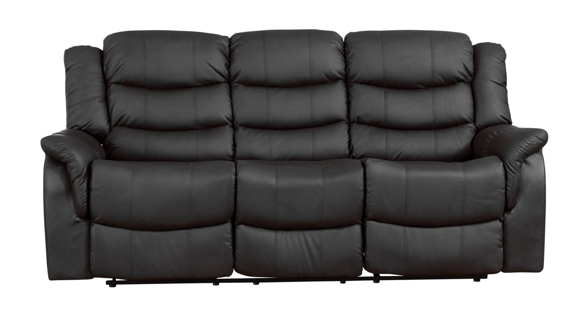 Mid Size Commercial Grade Leather Recliner Sofa Available in Black, Brown, Burgundy, Cream, Grey * - CasaFenix