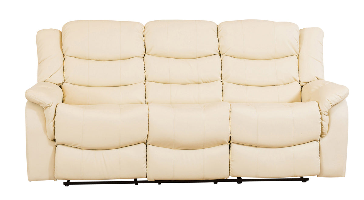 Mid Size Commercial Grade Leather Recliner Sofa Available in Black, Brown, Burgundy, Cream, Grey * - CasaFenix