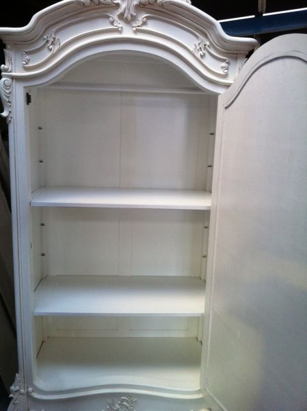 Mirrored Arch Top French 1 Door Armoire Double Wardrobe Solid Mahogany - CasaFenix